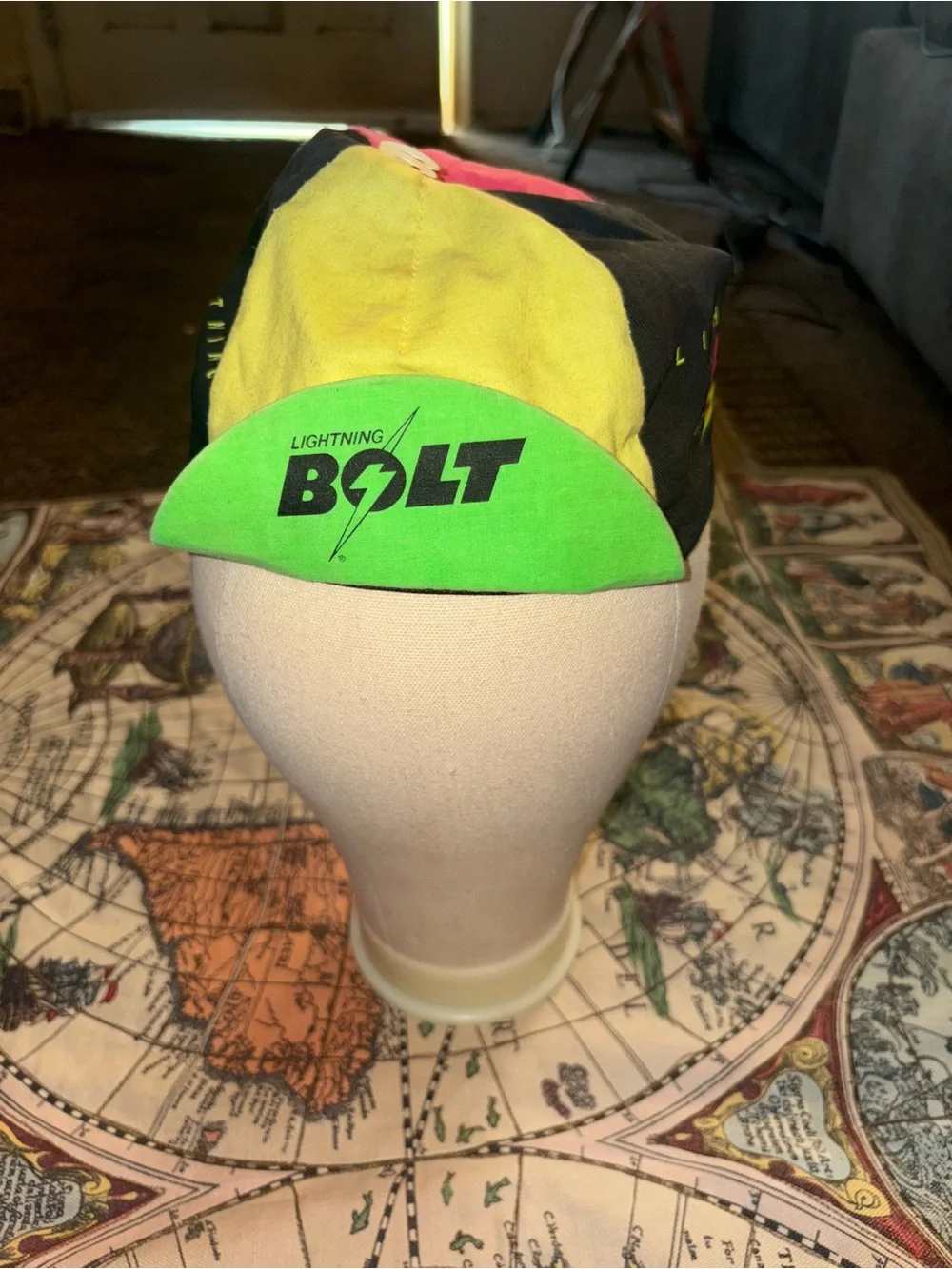 Kids Cycling Cap in Neon Green and Yellow